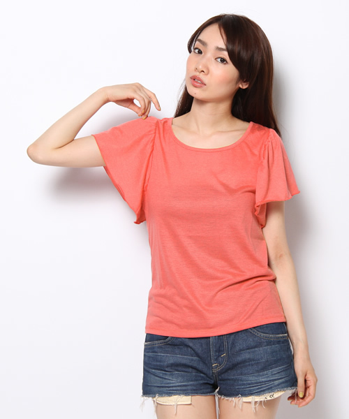 one after another NICE CLAUP（ワンアフターアナザーナイスクラップ）の「【ナイスクラップ】バタフライT（Tシャツ/カットソー・レディース・オフホワイト/ブルー/ピンク/ブラック/ベビーピンク/ミント・FREE）」の5枚目の写真