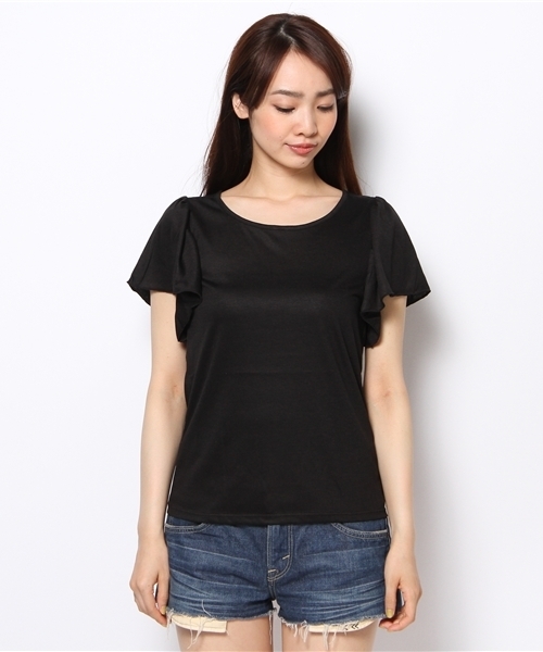 one after another NICE CLAUP（ワンアフターアナザーナイスクラップ）の「【ナイスクラップ】バタフライT（Tシャツ/カットソー・レディース・オフホワイト/ブルー/ピンク/ブラック/ベビーピンク/ミント・FREE）」の7枚目の写真