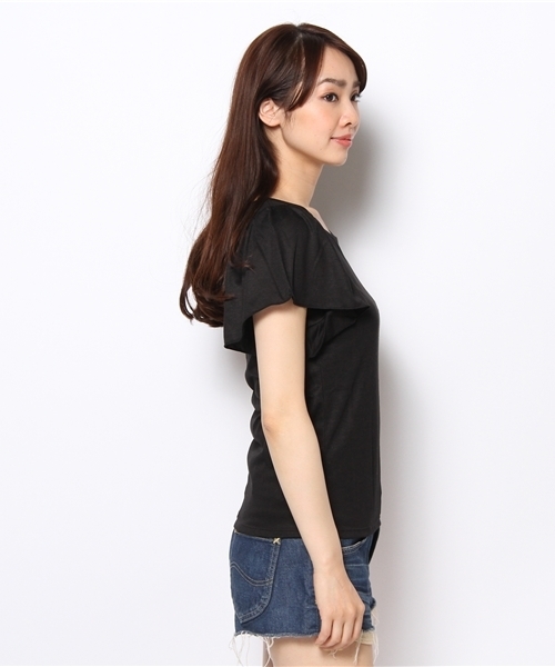 one after another NICE CLAUP（ワンアフターアナザーナイスクラップ）の「【ナイスクラップ】バタフライT（Tシャツ/カットソー・レディース・オフホワイト/ブルー/ピンク/ブラック/ベビーピンク/ミント・FREE）」の13枚目の写真