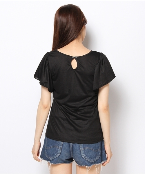 one after another NICE CLAUP（ワンアフターアナザーナイスクラップ）の「【ナイスクラップ】バタフライT（Tシャツ/カットソー・レディース・オフホワイト/ブルー/ピンク/ブラック/ベビーピンク/ミント・FREE）」の8枚目の写真