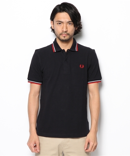 FRED PERRY（フレッドペリー）の「FRED PERRY イギリス製:゛M12N゛ ツインティップ ポロ（ポロシャツ・メンズ・ネイビー/ピンク/ブラック/チャコールグレー・MEDIUM/LARGE/SMALL）」の5枚目の写真