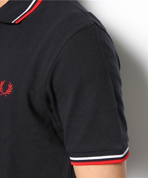 FRED PERRY（フレッドペリー）の「FRED PERRY イギリス製:゛M12N゛ ツインティップ ポロ（ポロシャツ・メンズ・ネイビー/ピンク/ブラック/チャコールグレー・MEDIUM/LARGE/SMALL）」の9枚目の写真