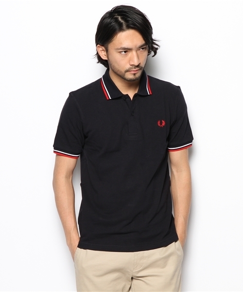 FRED PERRY（フレッドペリー）の「FRED PERRY イギリス製:゛M12N゛ ツインティップ ポロ（ポロシャツ・メンズ・ネイビー/ピンク/ブラック/チャコールグレー・MEDIUM/LARGE/SMALL）」の13枚目の写真