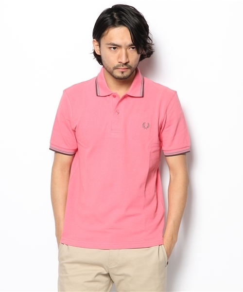 FRED PERRY（フレッドペリー）の「FRED PERRY イギリス製:゛M12N゛ ツインティップ ポロ（ポロシャツ・メンズ・ネイビー/ピンク/ブラック/チャコールグレー・MEDIUM/LARGE/SMALL）」の14枚目の写真