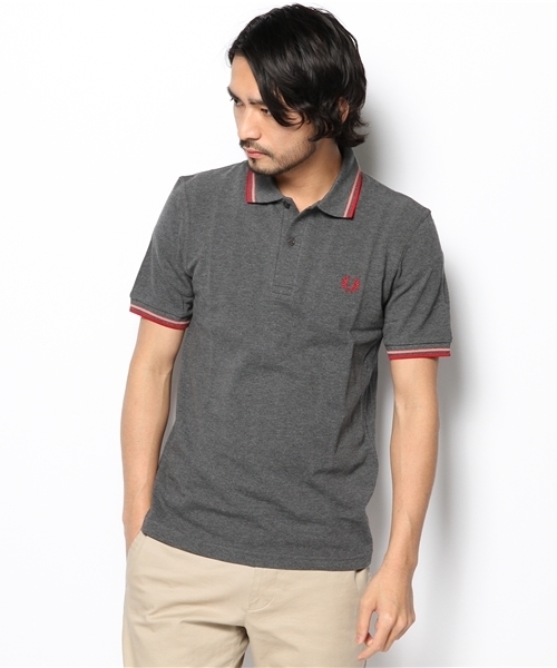 FRED PERRY（フレッドペリー）の「FRED PERRY イギリス製:゛M12N゛ ツインティップ ポロ（ポロシャツ・メンズ・ネイビー/ピンク/ブラック/チャコールグレー・MEDIUM/LARGE/SMALL）」の12枚目の写真