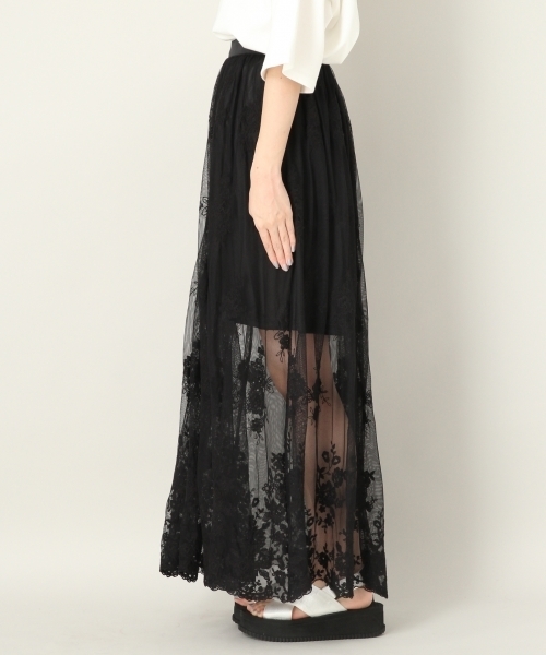 LOWRYS FARM(ローリーズファーム)の「2WAYレーススカート 807898(スカート・レディース・アイボリー/ブラック/カーキ・FREE)」の6枚目の写真