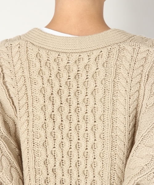 LOWRYS FARM(ローリーズファーム)の「ケーブルロングカーディガン 805089(カーディガン/ボレロ・レディース・オフホワイト/ブラウン/ベージュ・FREE)」の11枚目の写真
