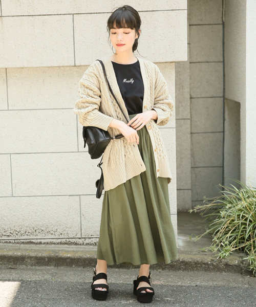 LOWRYS FARM(ローリーズファーム)の「ケーブルロングカーディガン 805089(カーディガン/ボレロ・レディース・オフホワイト/ブラウン/ベージュ・FREE)」の16枚目の写真