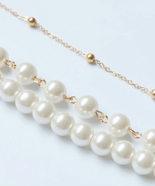 DRESS STAR（ドレス スター）の「チェーン×2連フェイクパールデザインネックレス（ネックレス・レディース・ホワイト/シルバー・フリー）」の15枚目の写真
