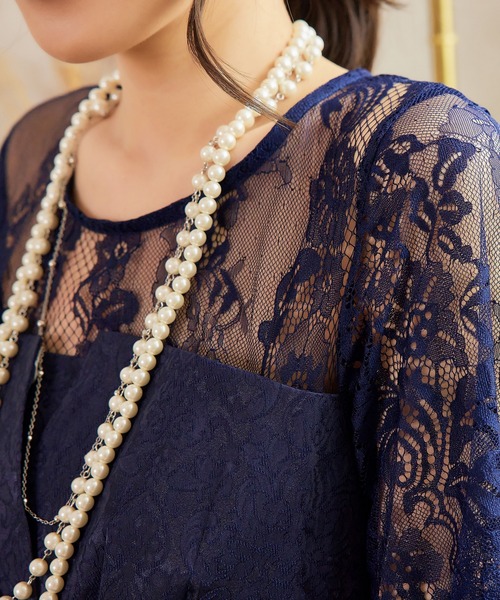 DRESS STAR（ドレス スター）の「チェーン×2連フェイクパールデザインネックレス（ネックレス・レディース・ホワイト/シルバー・フリー）」の9枚目の写真