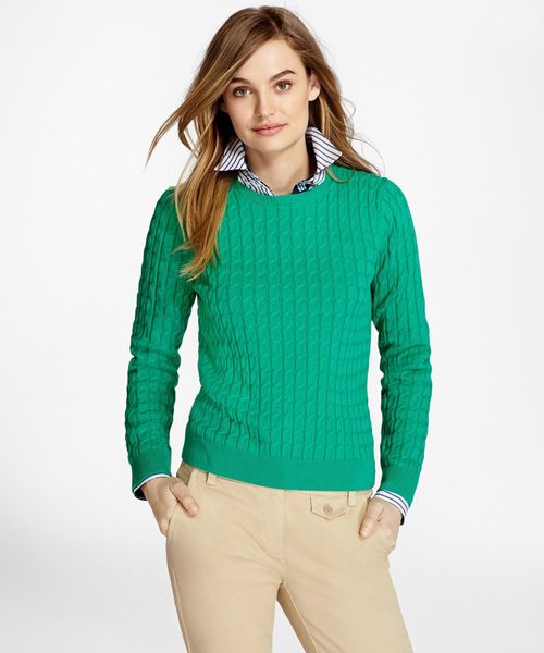 セール Red Fleece コットン カシミヤ ケーブル クルーネックセーター ニット セーター Brooks Brothers ブルックスブラザーズ のファッション通販 Zozotown