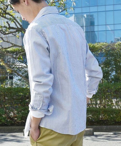 SHIPS(シップス)の「SC: ドビー ロンドンストライプ セミワイドカラー シャツ□(シャツ/ブラウス・メンズ・ホワイト/ブルー/ネイビー/ダークネイビー・SMALL/MEDIUM/LARGE/X-LARGE)」の17枚目の写真