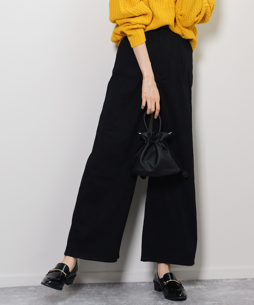 shopnikoniko(ショップニコニコ)の「サンディングスエードワイドパンツ(その他パンツ・レディース・ブラック/ベージュ/カーキ/ボルドー・フリー)」の2枚目の写真