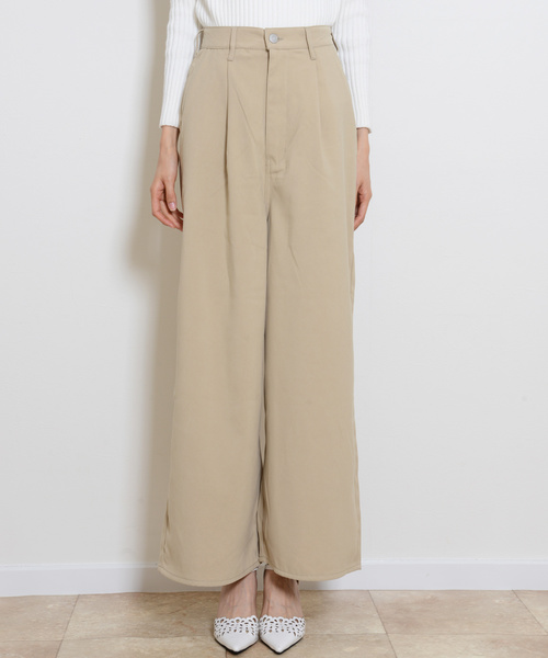 shopnikoniko(ショップニコニコ)の「サンディングスエードワイドパンツ(その他パンツ・レディース・ブラック/ベージュ/カーキ/ボルドー・フリー)」の5枚目の写真