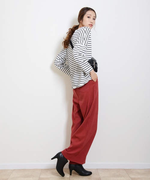 shopnikoniko(ショップニコニコ)の「サンディングスエードワイドパンツ(その他パンツ・レディース・ブラック/ベージュ/カーキ/ボルドー・フリー)」の18枚目の写真