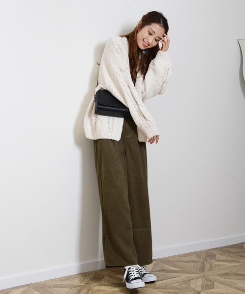 shopnikoniko(ショップニコニコ)の「サンディングスエードワイドパンツ(その他パンツ・レディース・ブラック/ベージュ/カーキ/ボルドー・フリー)」の21枚目の写真