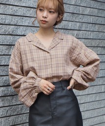 【web限定アイテム】ボリューム開襟ブラウス