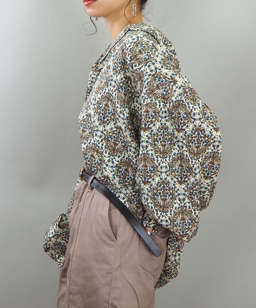 tiptop(ティップトップ)の「【web限定アイテム】ボリューム開襟ブラウス(シャツ/ブラウス・レディース・ブラック/オフホワイト/キナリ/ブルー/スモークピンク/ベージュ/グレー・FREE)」の8枚目の写真