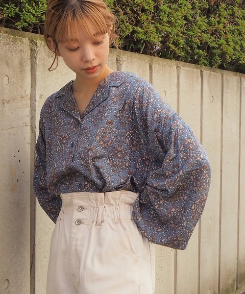 tiptop(ティップトップ)の「【web限定アイテム】ボリューム開襟ブラウス(シャツ/ブラウス・レディース・ブラック/オフホワイト/キナリ/ブルー/スモークピンク/ベージュ/グレー・FREE)」の16枚目の写真