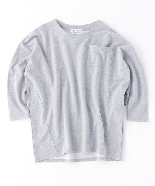 Chaco closet（チャコ クローゼット）の「裏毛コクーンビッグシルエットステッチポケット付きカットソー（Tシャツ/カットソー・レディース・ライトカーキ/ベージュ/ネイビー/杢グレー/オフホワイト/ブラック・FREE）」の9枚目の写真