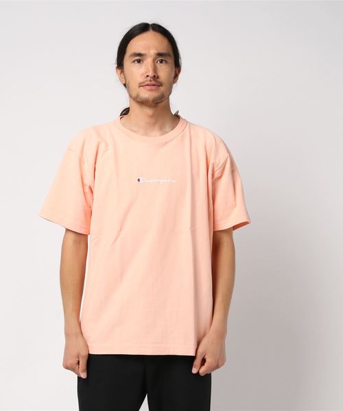 Champion(チャンピオン)の「【Champion/チャンピオン】メンズ リバースウィーブ Tシャツ(Tシャツ/カットソー・メンズ・サーモンピンク/ベージュ/サックスブルー/ライム・X-LARGE/MEDIUM/LARGE)」の4枚目の写真