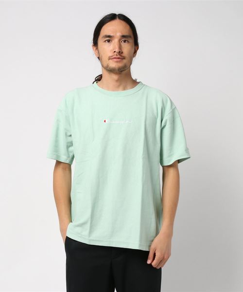 Champion(チャンピオン)の「【Champion/チャンピオン】メンズ リバースウィーブ Tシャツ(Tシャツ/カットソー・メンズ・サーモンピンク/ベージュ/サックスブルー/ライム・X-LARGE/MEDIUM/LARGE)」の8枚目の写真