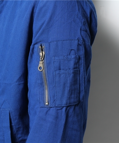 WEGO(ウィゴー)の「WEGO/コットンレーヨンMA-1(ミリタリージャケット・メンズ・ブラック/カーキ/ブルー・MEDIUM/LARGE)」の8枚目の写真