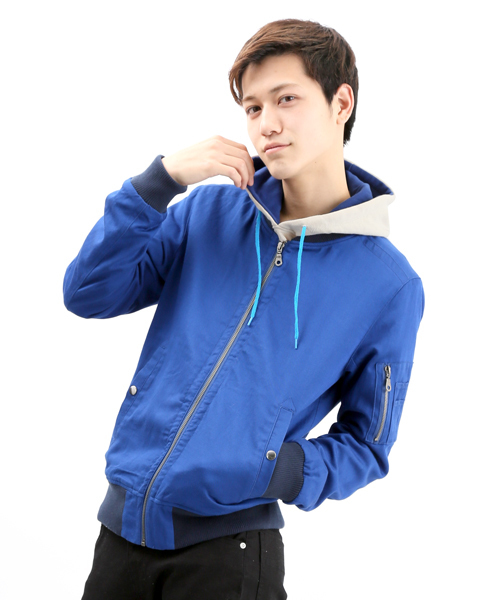 WEGO(ウィゴー)の「WEGO/コットンレーヨンMA-1(ミリタリージャケット・メンズ・ブラック/カーキ/ブルー・MEDIUM/LARGE)」の15枚目の写真