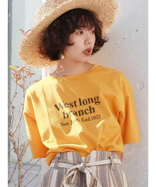 Ungrid（アングリッド）の「ロゴショートTee（Tシャツ/カットソー・レディース・オフホワイト/ブラック/イエロー・FREE）」の3枚目の写真