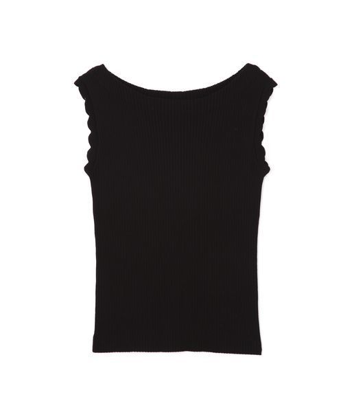 NATURAL BEAUTY BASIC（ナチュラルビューティーベーシック）の「[洗える]バックボタンスカラップスリーブニット（ニット/セーター・レディース・オフホワイト/ブラック/マジェンタ・MEDIUM）」の7枚目の写真