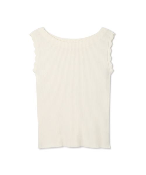 NATURAL BEAUTY BASIC（ナチュラルビューティーベーシック）の「[洗える]バックボタンスカラップスリーブニット（ニット/セーター・レディース・オフホワイト/ブラック/マジェンタ・MEDIUM）」の20枚目の写真