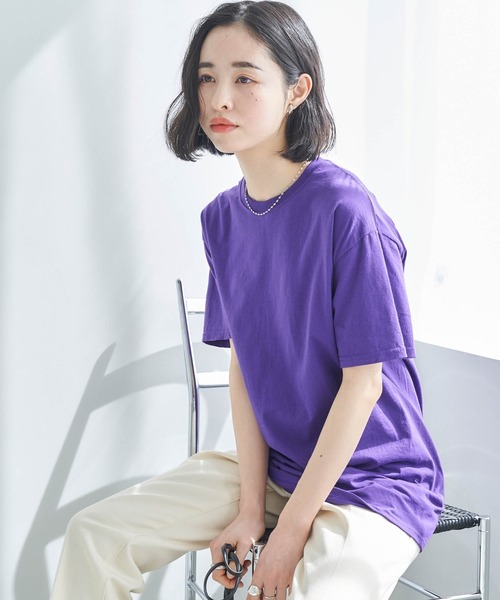 FRUIT OF THE LOOM(フルーツオブザルーム)の「【FRUIT OF THE LOOM】レディース フルーツオブザルーム オーバーサイズ クルーネック 半袖 Tシャツ(Tシャツ/カットソー・レディース・ブラウン系その他/マルーン/チャコール/ナチュラル/グリーン系その他/ホワイト/ブラック/パープル/ブルー系その他/ヘザーグレー/カーキ/セージグリーン・S/M/L)」の11枚目の写真