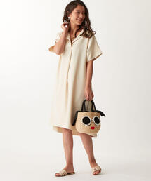 EMMEL REFINES | 〔ハンドウォッシャブル〕FC HW バックタックワンピース（ホワイト）(ワンピース)