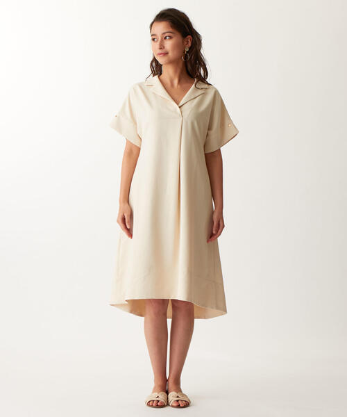 EMMEL REFINES（エメルリファインズ）の「〔ハンドウォッシャブル〕FC HW バックタックワンピース（ホワイト）（ワンピース・レディース・オフホワイト・M/S）」の3枚目の写真