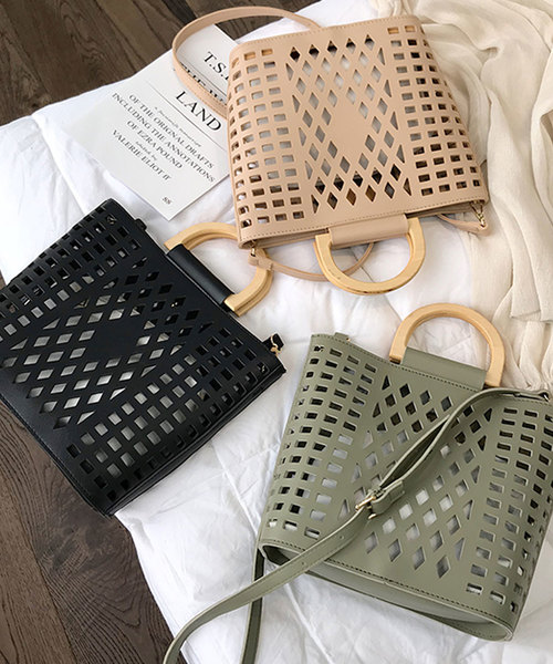 shopnikoniko（ショップニコニコ）の「メッシュバッグ（ショルダーバッグ・レディース・グリーン/ホワイト/ブラック/ベージュ・フリー）」の6枚目の写真