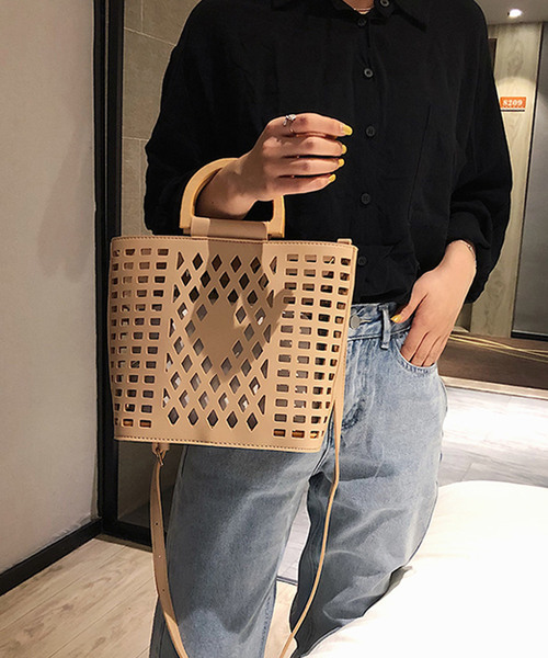shopnikoniko（ショップニコニコ）の「メッシュバッグ（ショルダーバッグ・レディース・グリーン/ホワイト/ブラック/ベージュ・フリー）」の13枚目の写真