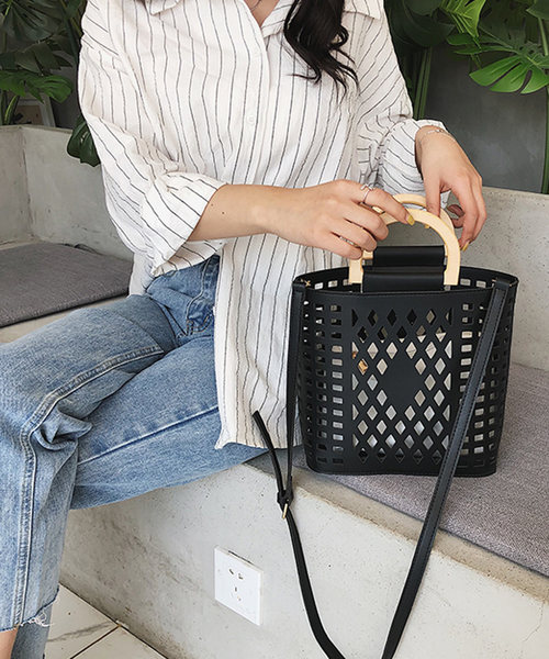shopnikoniko（ショップニコニコ）の「メッシュバッグ（ショルダーバッグ・レディース・グリーン/ホワイト/ブラック/ベージュ・フリー）」の7枚目の写真