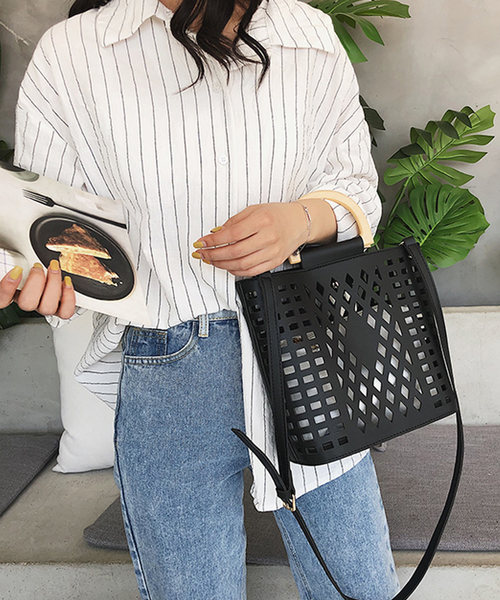 shopnikoniko（ショップニコニコ）の「メッシュバッグ（ショルダーバッグ・レディース・グリーン/ホワイト/ブラック/ベージュ・フリー）」の10枚目の写真