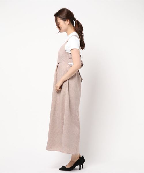 KOBE LETTUCE（コウベレタス）の「バックオープンノースリーブマキシ丈ワンピース（ワンピース・レディース・ベージュ/イエロー系その他/レッド系その他・FREE）」の5枚目の写真