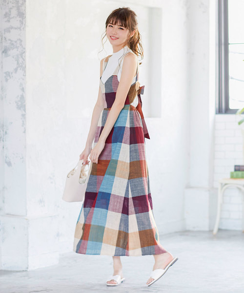 KOBE LETTUCE（コウベレタス）の「バックオープンノースリーブマキシ丈ワンピース（ワンピース・レディース・ベージュ/イエロー系その他/レッド系その他・FREE）」の11枚目の写真