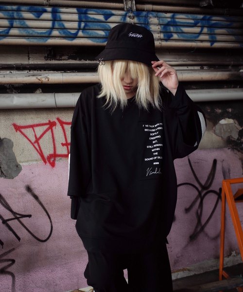 rovtski（ロフトスキー）の「【ビッグシルエット】INLAY JERZY 230G EMB SWEAT SS F/インレイジャージー 刺繍スウェット半袖（Tシャツ/カットソー・レディース・ホワイト/ブラック/ベージュ/ピンク・FREE）」の12枚目の写真