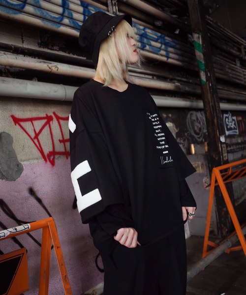rovtski（ロフトスキー）の「【ビッグシルエット】INLAY JERZY 230G EMB SWEAT SS F/インレイジャージー 刺繍スウェット半袖（Tシャツ/カットソー・レディース・ホワイト/ブラック/ベージュ/ピンク・FREE）」の22枚目の写真