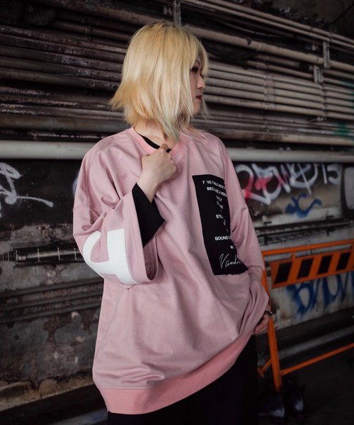 rovtski（ロフトスキー）の「【ビッグシルエット】INLAY JERZY 230G EMB SWEAT SS F/インレイジャージー 刺繍スウェット半袖（Tシャツ/カットソー・レディース・ホワイト/ブラック/ベージュ/ピンク・FREE）」の14枚目の写真