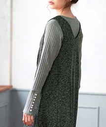 シェル風ボタン使いトップス