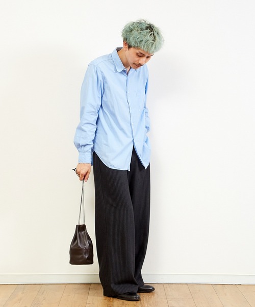 BICASH（ビカーシ）の「BICASH ビカーシ / 牛革レザーショルダー巾着バケツバッグ ユニセックス / B842（ショルダーバッグ・メンズ・グレー/ダークネイビー/シルバー/レッド/ネイビー/グリーン/ブラウン/ダークブラウン/ブラック/オフホワイト/タン・FREE）」の12枚目の写真