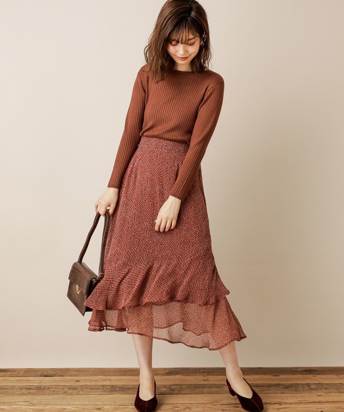 natural couture（ナチュラルクチュール）の「リーちゃんのアシメティアードスカート（スカート・レディース・オフホワイト/ブラック/ラベンダー/ボルドー・FREE）」の19枚目の写真