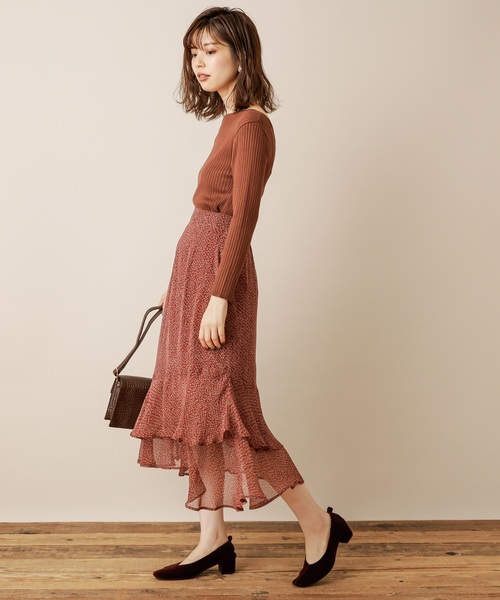 natural couture（ナチュラルクチュール）の「リーちゃんのアシメティアードスカート（スカート・レディース・オフホワイト/ブラック/ラベンダー/ボルドー・FREE）」の20枚目の写真