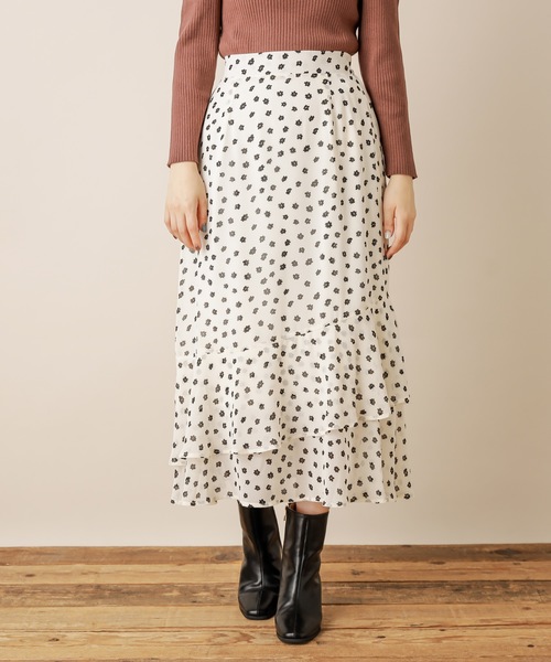natural couture（ナチュラルクチュール）の「リーちゃんのアシメティアードスカート（スカート・レディース・オフホワイト/ブラック/ラベンダー/ボルドー・FREE）」の22枚目の写真