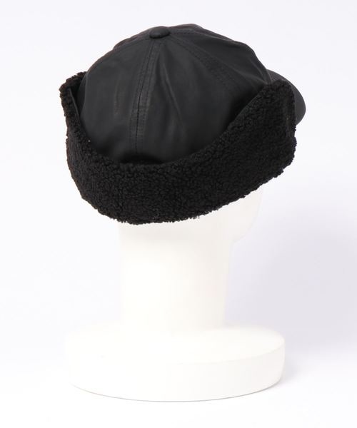 polcadot（ポルカドット）の「[Ruben]PU EAR FLAP CAP/フェイクレザー イヤーボア キャップ（キャップ・レディース・ブラック/カーキ/キャメル・FREE）」の4枚目の写真