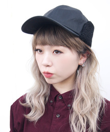 [Ruben]PU EAR FLAP CAP/フェイクレザー イヤーボア キャップ